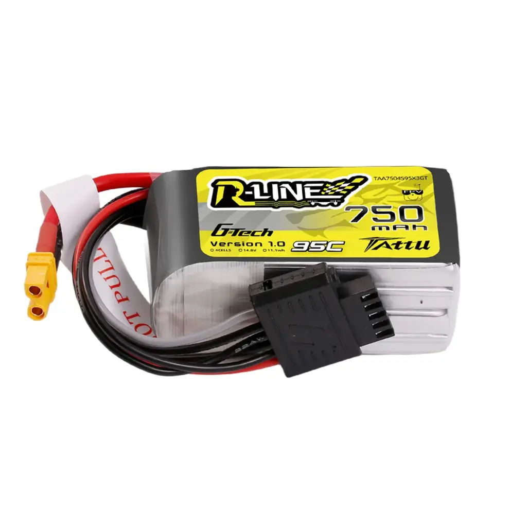 [TT-2510-0001] 2025 Tattu 4S 95C 14.8V R-Line G-tech Lipo Battery Pack with XT30 Plug.